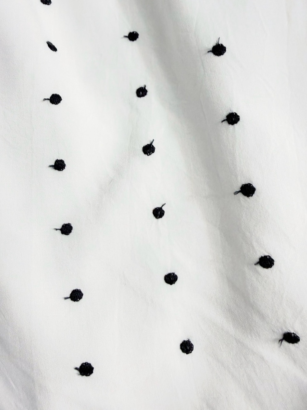White Birch Romper Size S White Black Polka Dot Smocked Ruffle - Picture 10 of 11